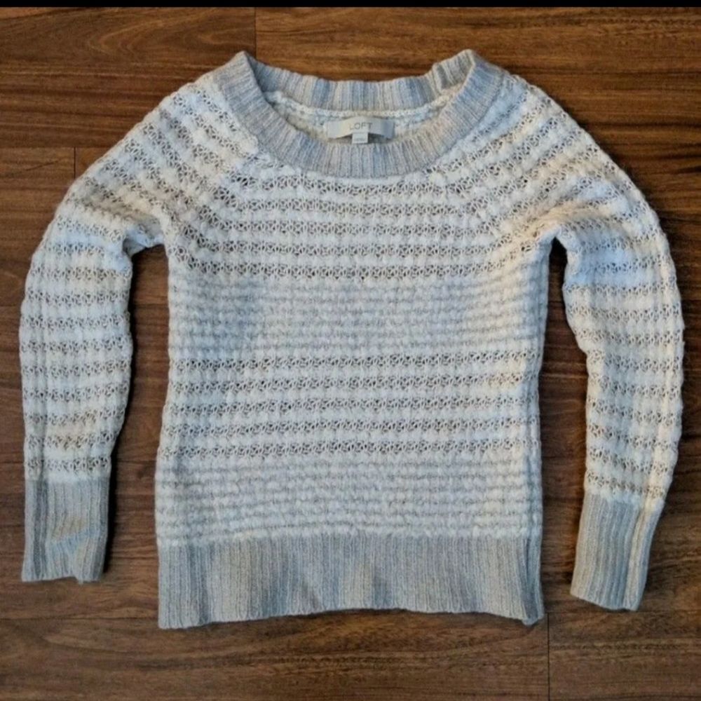 3/20 Ann Taylor Loft Open Weave Stripe Sweater XXS